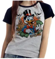 Baby look blusa feminina ou Camiseta Tio patinhas dolar ouro rico - Foto 3