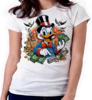 Baby look blusa feminina ou Camiseta Tio patinhas dolar ouro rico - Foto 4