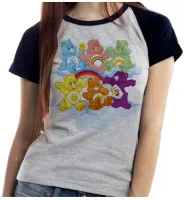 Baby look blusa feminina ou Camiseta Ursinhos carrinhosos turma - Foto 3