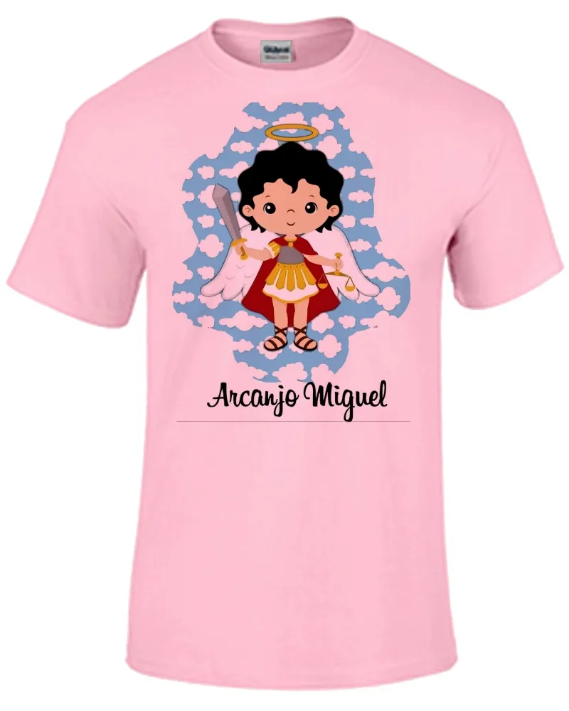 Baby look blusa feminina ou Camiseta Arcanjo Miguel Jesus Cristo