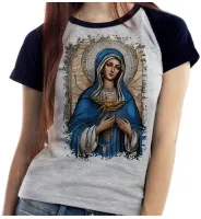 Baby look blusa feminina ou Camiseta Nossa Senhora Aparecida Jesus Mãe - Foto 4