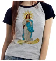 Baby look blusa feminina ou Camiseta Nossa senhora da Conceição - Foto 3