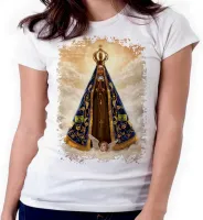 Baby look blusa feminina ou Camiseta Nossa Senhora Jesus Rainha - Foto 4