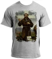 Baby look blusa feminina ou Camiseta São Francisco Assis Jesus Cristo - Foto 2