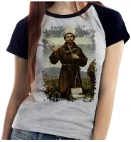 Baby look blusa feminina ou Camiseta São Francisco Assis Jesus Cristo - Foto 4