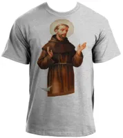 Baby look blusa feminina ou Camiseta São Francisco Jesus Cristo - Foto 2