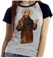 Baby look blusa feminina ou Camiseta São Francisco Jesus Cristo - Foto 3