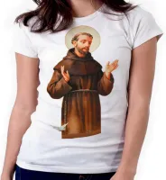 Baby look blusa feminina ou Camiseta São Francisco Jesus Cristo - Foto 4