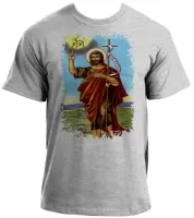 Baby look blusa feminina ou Camiseta São João Batista Jesus Cristo - Foto 2
