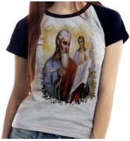 Baby look blusa feminina ou Camiseta São Mateus Santo Jesus - Foto 3