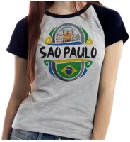 Baby look blusa feminina ou Camiseta São Paulo Brasil lembrança - Foto 3