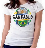 Baby look blusa feminina ou Camiseta São Paulo Brasil lembrança - Foto 4