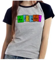 Baby look blusa feminina ou Camiseta Bazinga big bang theory tabela - Foto 4