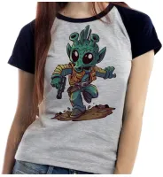 Baby look blusa feminina ou Camiseta greedo star wars personagem - Foto 4