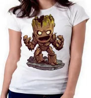 Baby look blusa feminina ou Camiseta Groot vingadores guardioes galaxia - Foto 4