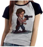 Baby look blusa feminina ou Camiseta Han solo star wars Harrison - Foto 4