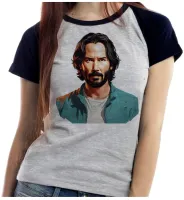 Baby look blusa feminina ou Camiseta keanu reeves john wick ator - Foto 3