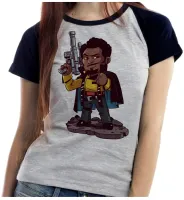Baby look blusa feminina ou Camiseta Lando Calrissian star Wars - Foto 4