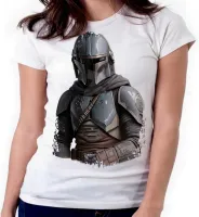 Baby look blusa feminina ou Camiseta Mandalorian armadura star wars - Foto 4