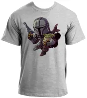 Baby look blusa feminina ou Camiseta Mandalorian e baby grogu yoda - Foto 2