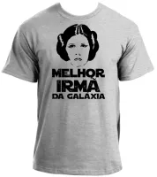 Baby look blusa feminina ou Camiseta Melhor Irmã Leia star wars princesa - Foto 2