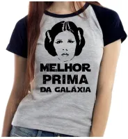 Baby look blusa feminina ou Camiseta Melhor prima Leia star wars princesa - Foto 3