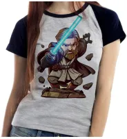 Baby look blusa feminina ou Camiseta obi wan kenobi jedi star wars - Foto 3