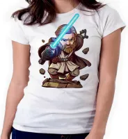 Baby look blusa feminina ou Camiseta obi wan kenobi jedi star wars - Foto 4