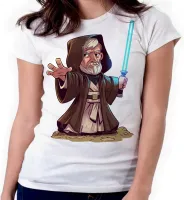 Baby look blusa feminina ou Camiseta obi wan kenobi velho star wars - Foto 4