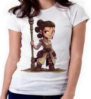 Baby look blusa feminina ou Camiseta rey jedi star wars mulher - Foto 4