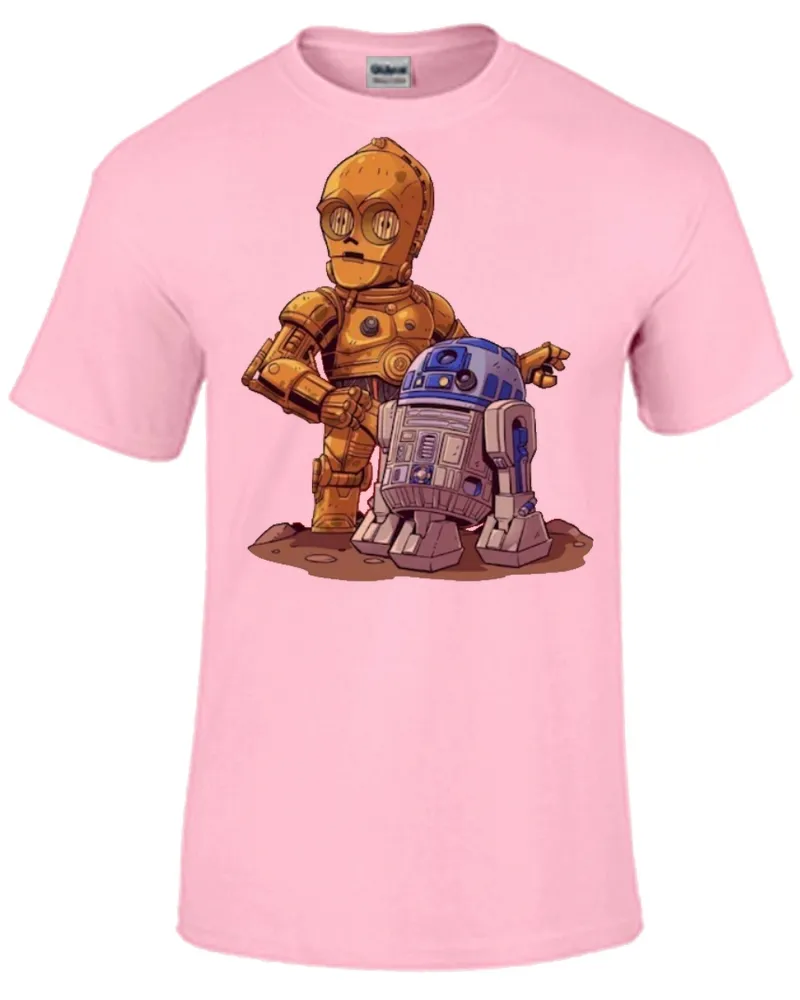Baby look blusa feminina ou Camiseta Robo star wars C 3po r2 d2 Imagem