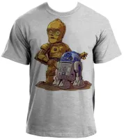 Baby look blusa feminina ou Camiseta Robo star wars C 3po r2 d2 - Foto 2