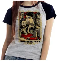 Baby look blusa feminina ou Camiseta save ferris curtindo vida adoidado filme - Foto 4
