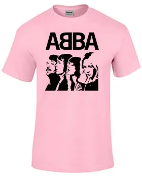 Baby look blusa feminina ou Camiseta Abba banda rock antiga