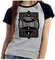 Baby look blusa feminina ou Camiseta Aerosmith banda rock antiga - Foto 4