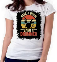 Baby look blusa feminina ou Camiseta Bateria baterista rock musica - Foto 3
