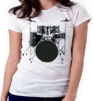 Baby look blusa feminina ou Camiseta Bateria rock baterista - Foto 3