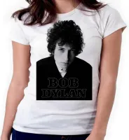 Baby look blusa feminina ou Camiseta Bob Dylan musica rock antigo - Foto 4