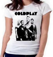 Baby look blusa feminina ou Camiseta Coldplay banda rock antiga - Foto 4