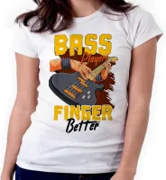 Baby look blusa feminina ou Camiseta Contra baixo rock musico bass - Foto 3