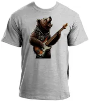 Baby look blusa feminina ou Camiseta contra baixo urso rock bear - Foto 2