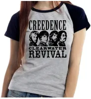 Baby look blusa feminina ou Camiseta creedence banda rock antiga - Foto 4