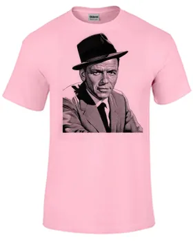 Baby look blusa feminina ou Camiseta frank Sinatra cantor chapeu
