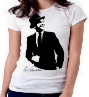 Baby look blusa feminina ou Camiseta frank Sinatra cantor classico - Foto 3