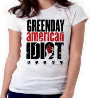 Baby look blusa feminina ou Camiseta Green day american idiot rock - Foto 3