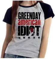 Baby look blusa feminina ou Camiseta Green day american idiot rock - Foto 4