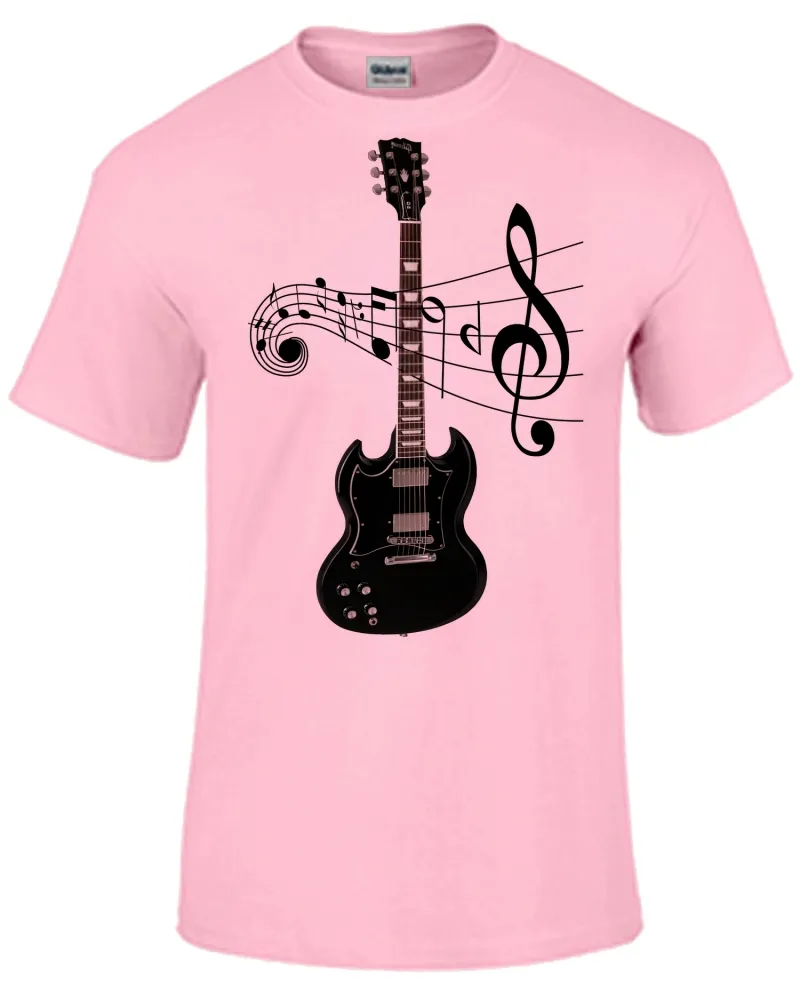 Baby look blusa feminina ou Camiseta Guitarra preta black musica Imagem