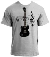 Baby look blusa feminina ou Camiseta Guitarra preta black musica - Foto 2