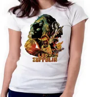 Baby look blusa feminina ou Camiseta led zeppelin banda rock antiga - Foto 3