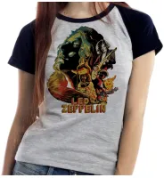 Baby look blusa feminina ou Camiseta led zeppelin banda rock antiga - Foto 4